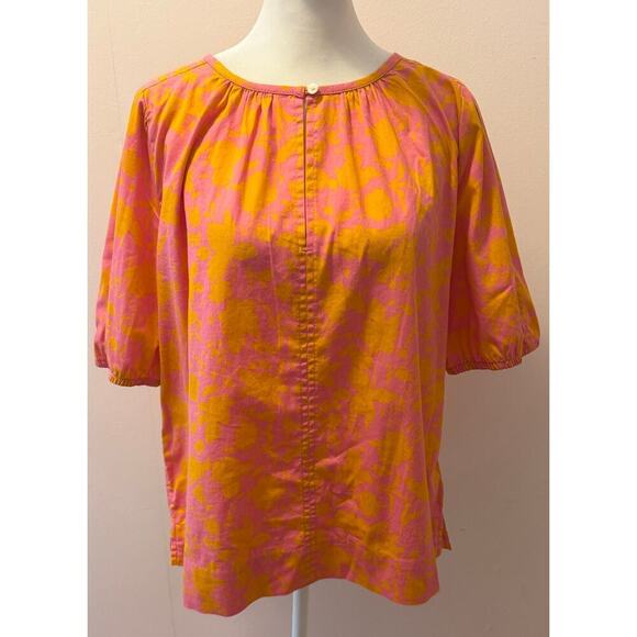 NWOT Free Assembly Bright Floral Cotton Blouse Beachy Top Size M - Picture 2 of 3